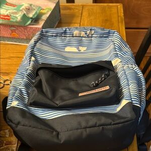 Vineyard Vines Blue and Black Backpack Nautical-Inspired Design